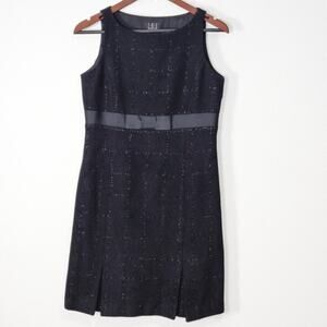 INC International Concepts Dress Black Textured Petite 8P Dark Romance